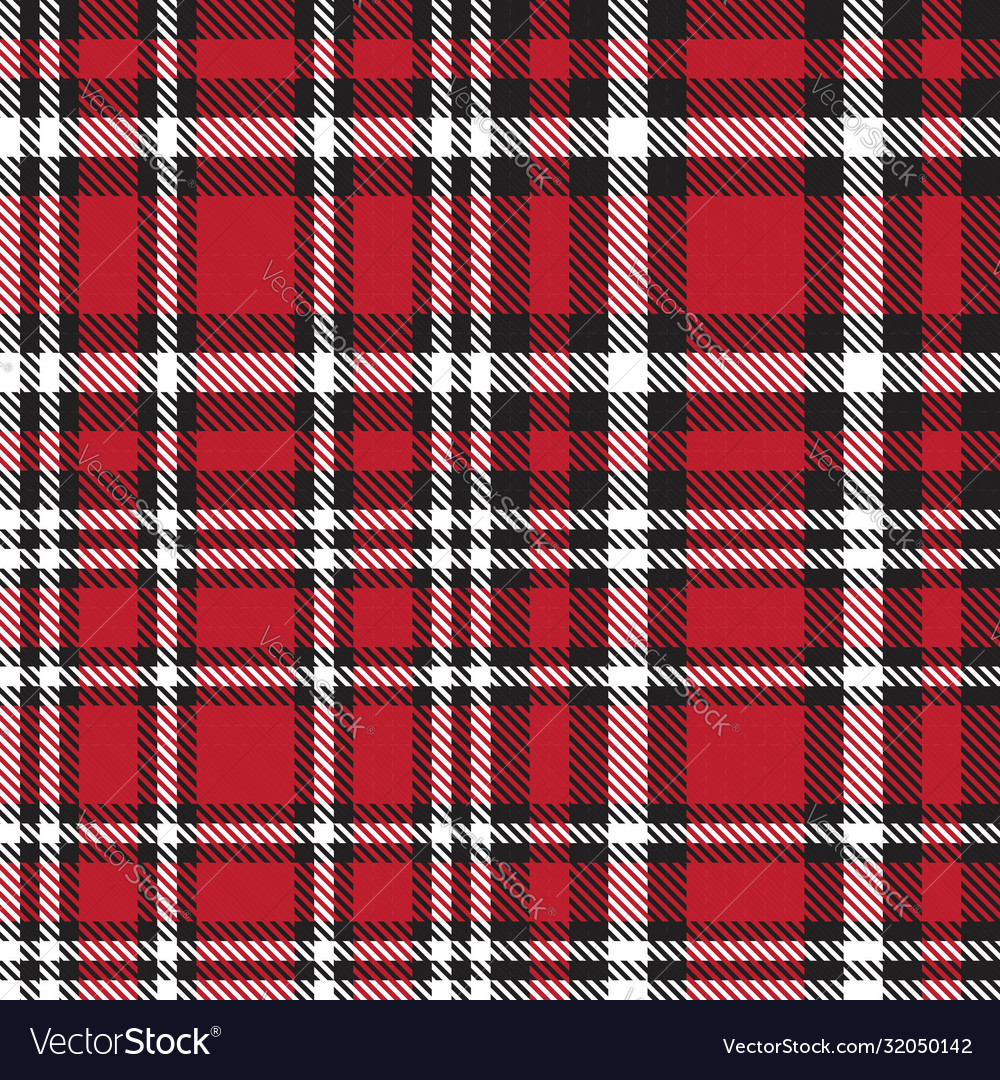 Red Glen Plaid Textured Seamless Pattern Vector Image