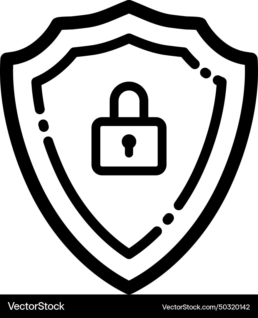 Shield lock Royalty Free Vector Image - VectorStock