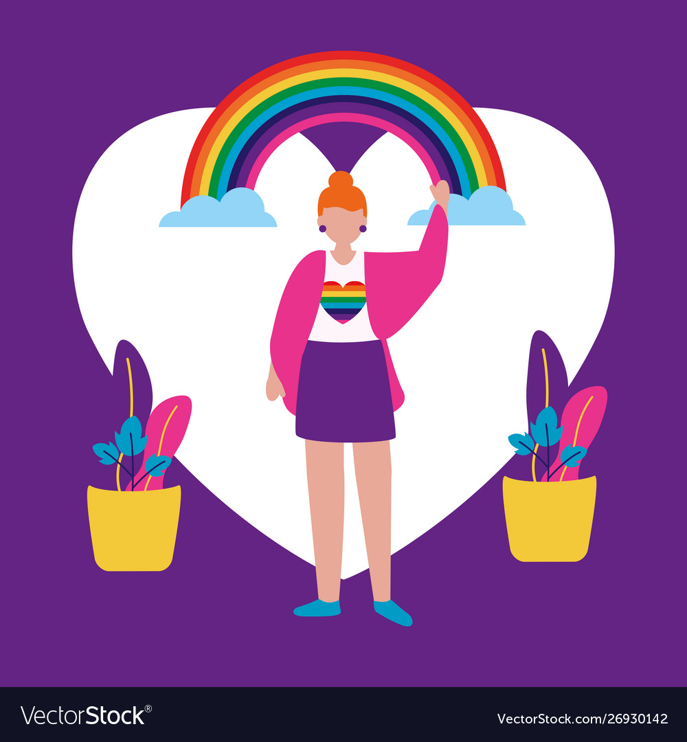 Woman supporting lgtbiq march design Royalty Free Vector