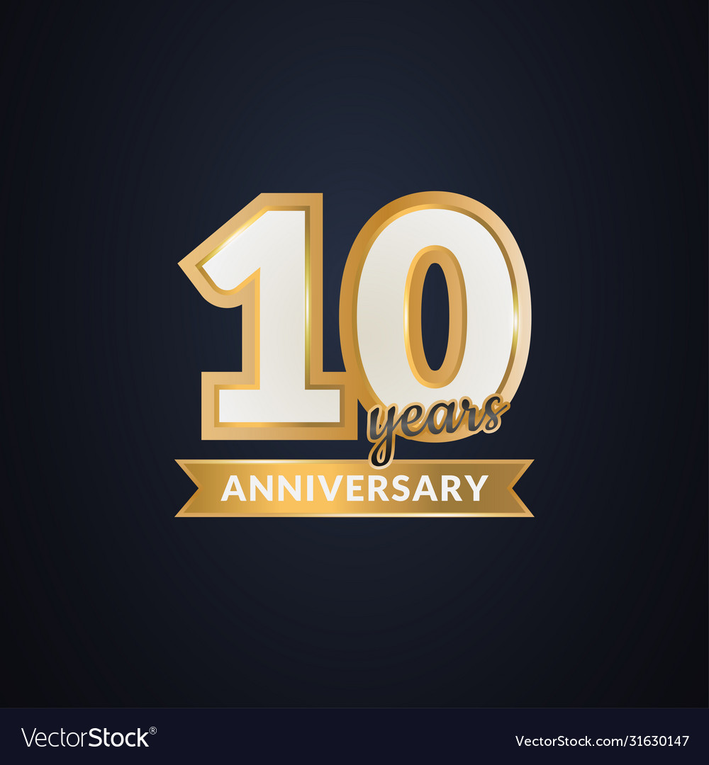 10 years anniversary gold elegant concept Vector Image