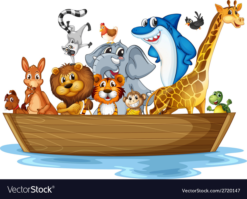 Animal on boat Royalty Free Vector Image - VectorStock