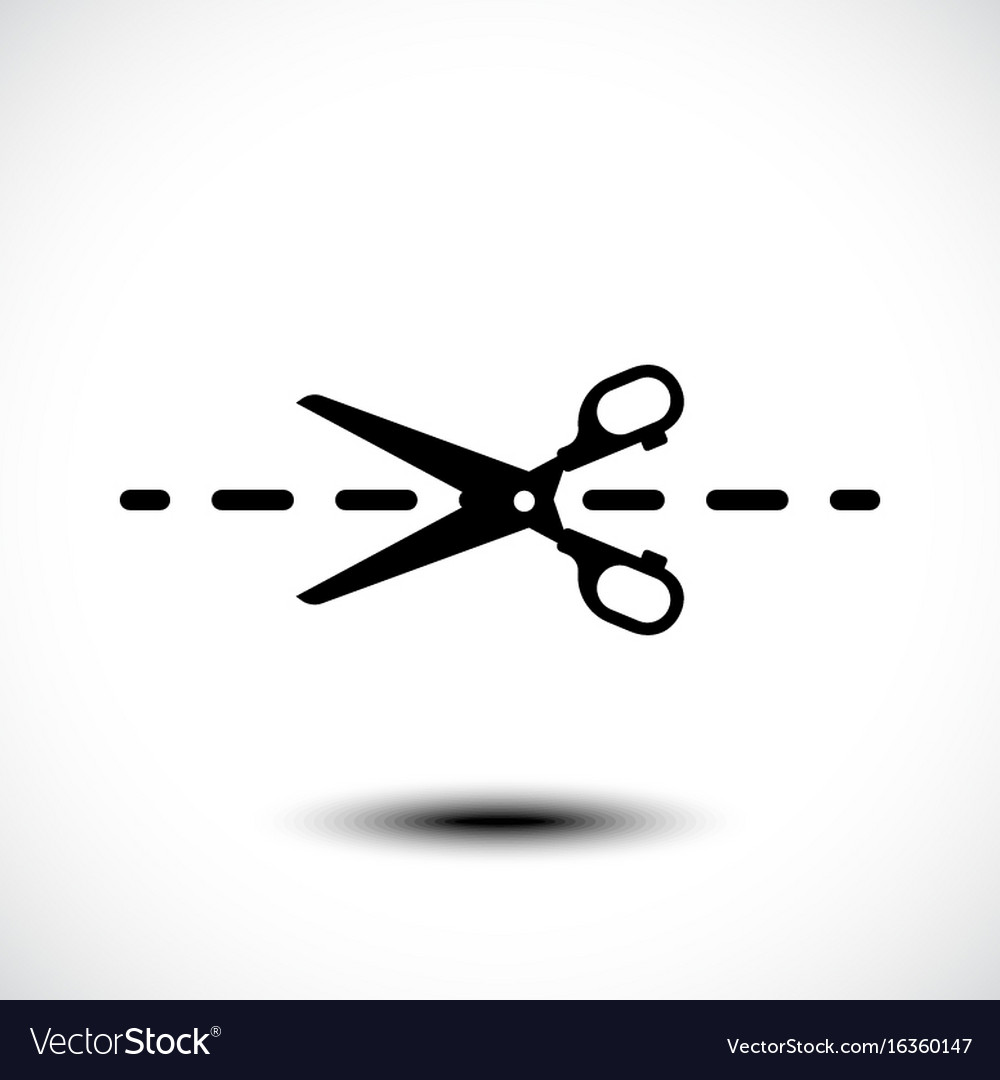 Dotted lines with scissor icon Royalty Free Vector Image