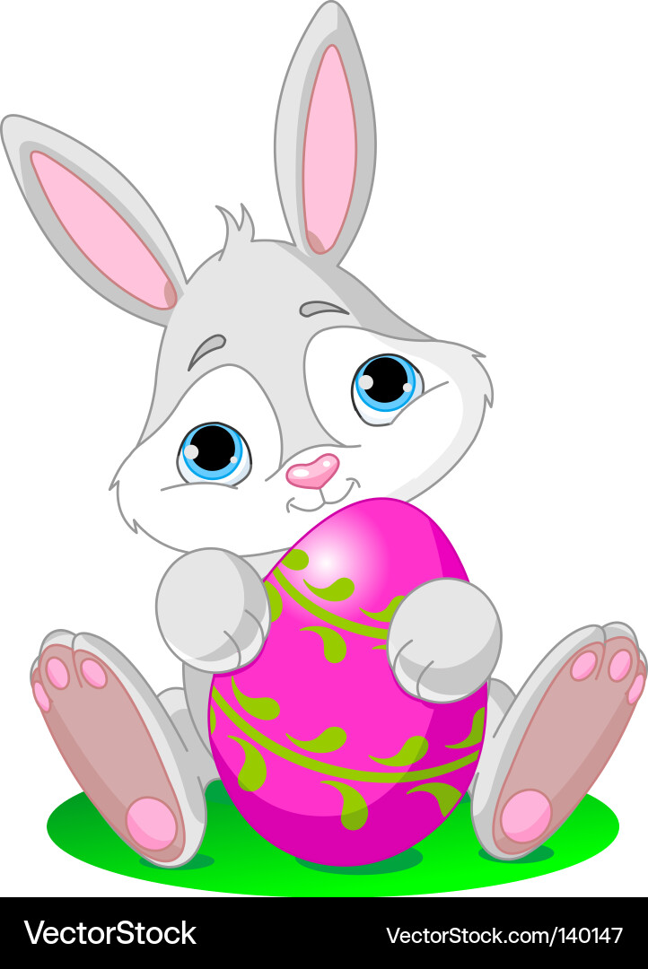 Easter bunny with Easter egg Royalty Free Vector Image