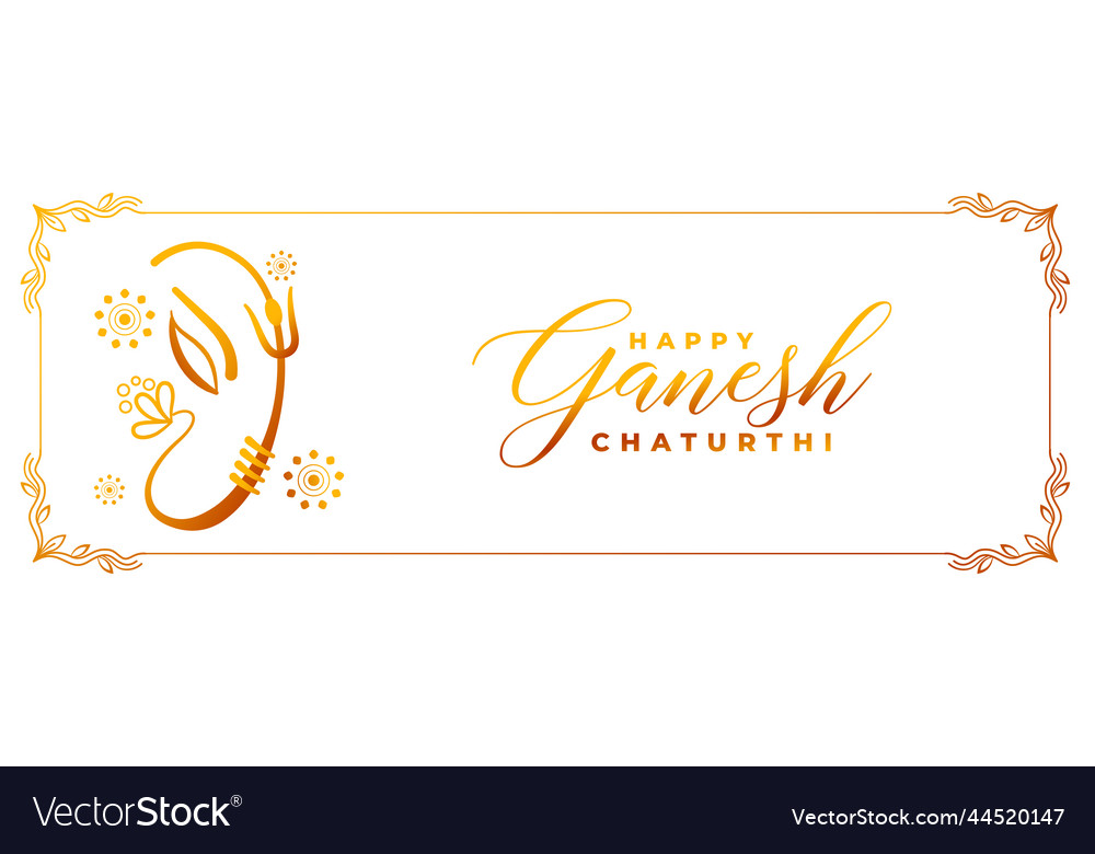 Happy ganesh chaturthi celebration wishes card vector image Happy ganesh chaturthi celebration wishes card