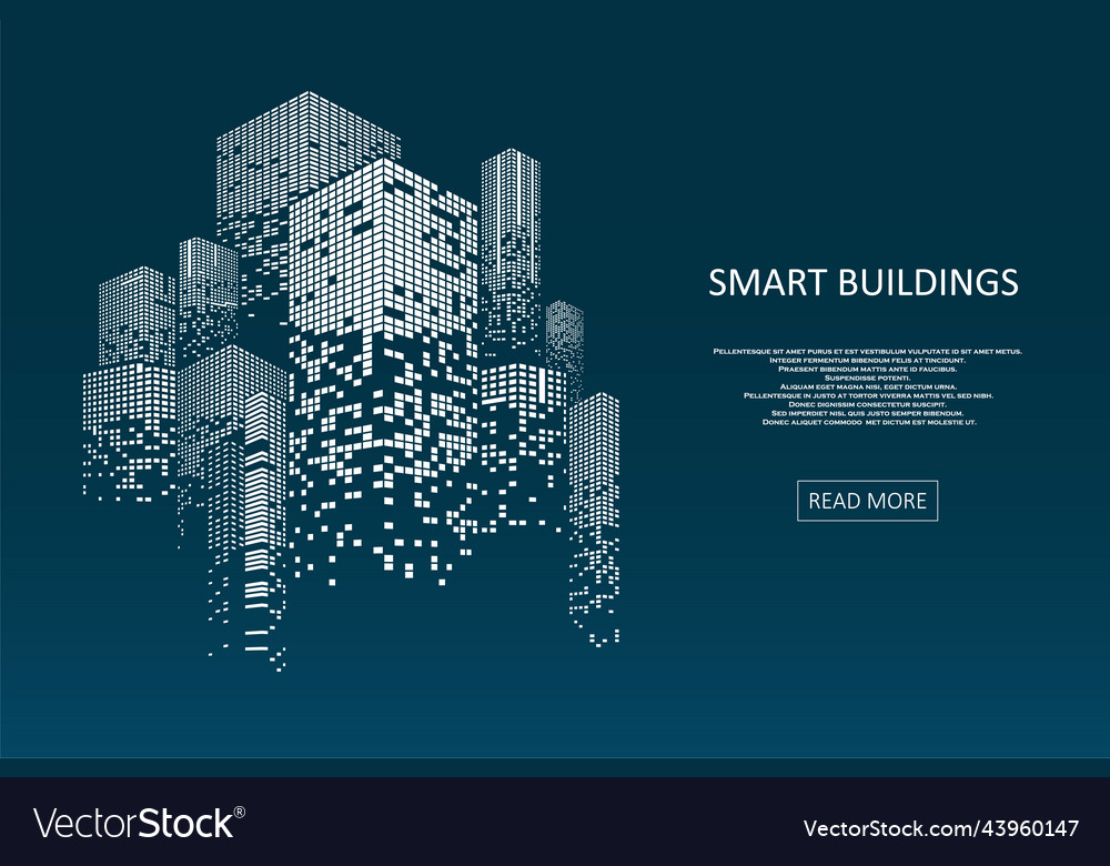 Smart building concept design Royalty Free Vector Image