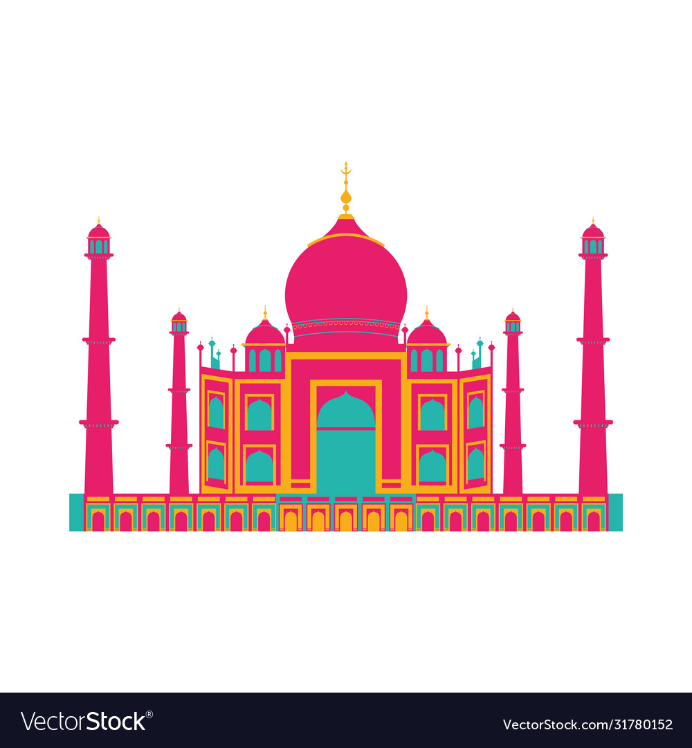 Taj mahal mosque temple icon Royalty Free Vector Image