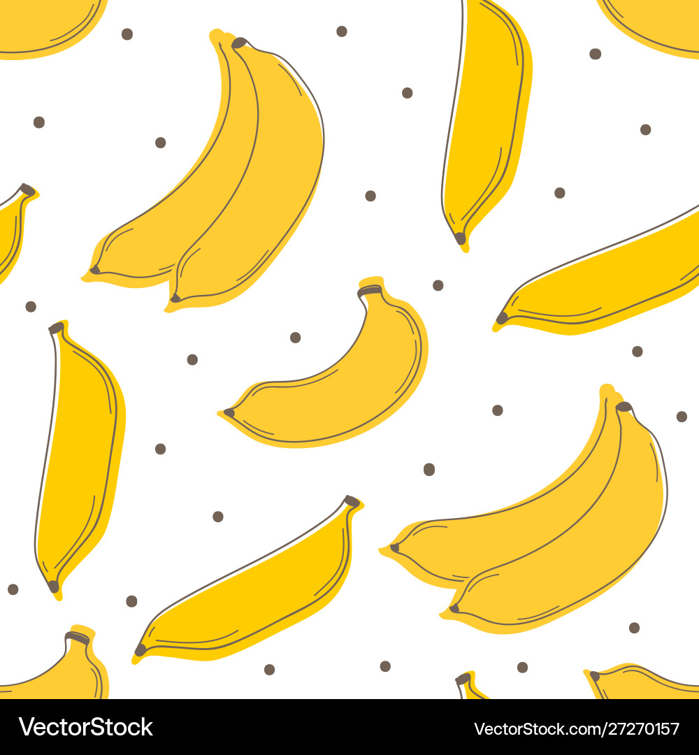 Banana seamless pattern background Royalty Free Vector Image