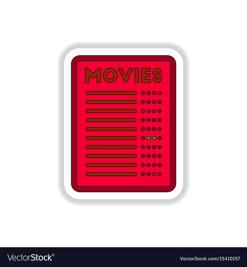 in paper sticker style moive royalty free vector image