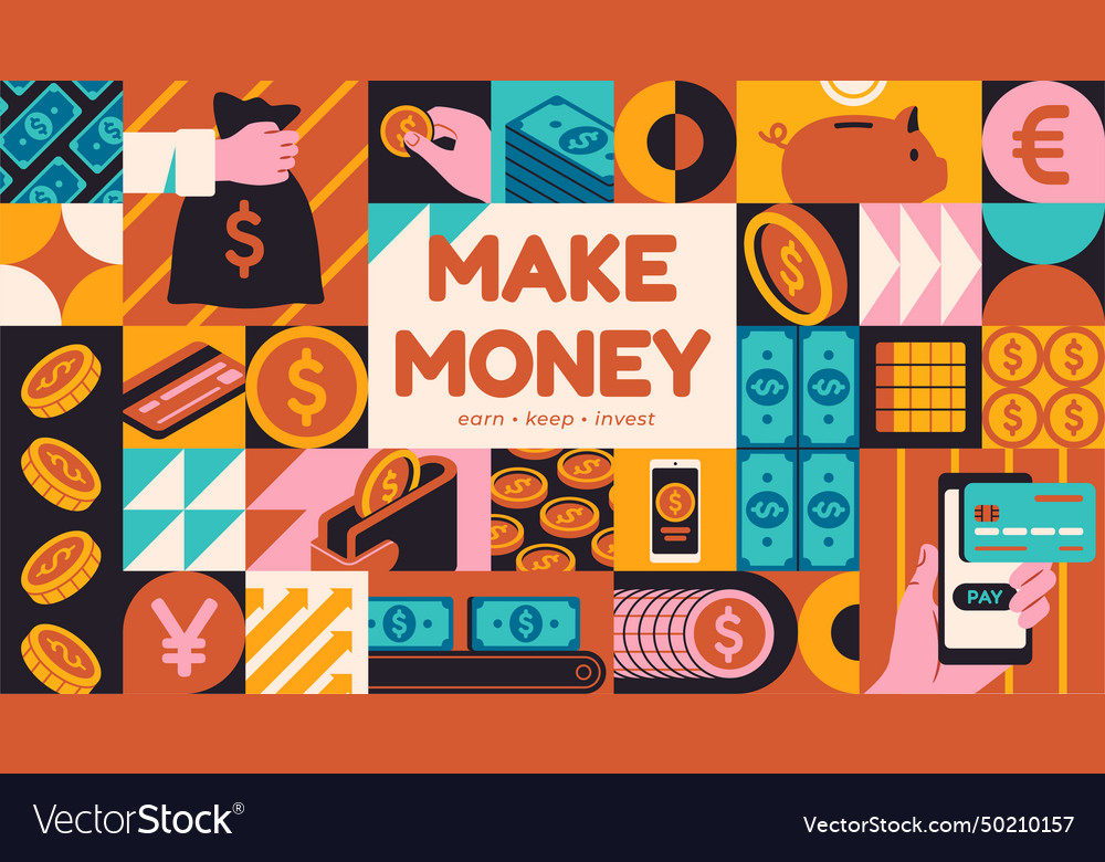 Money and financial literacy Royalty Free Vector Image