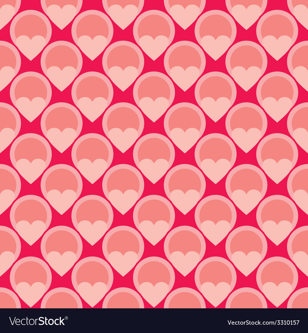 Pink Tile Background With Hearts And Polka Dots Vector Image