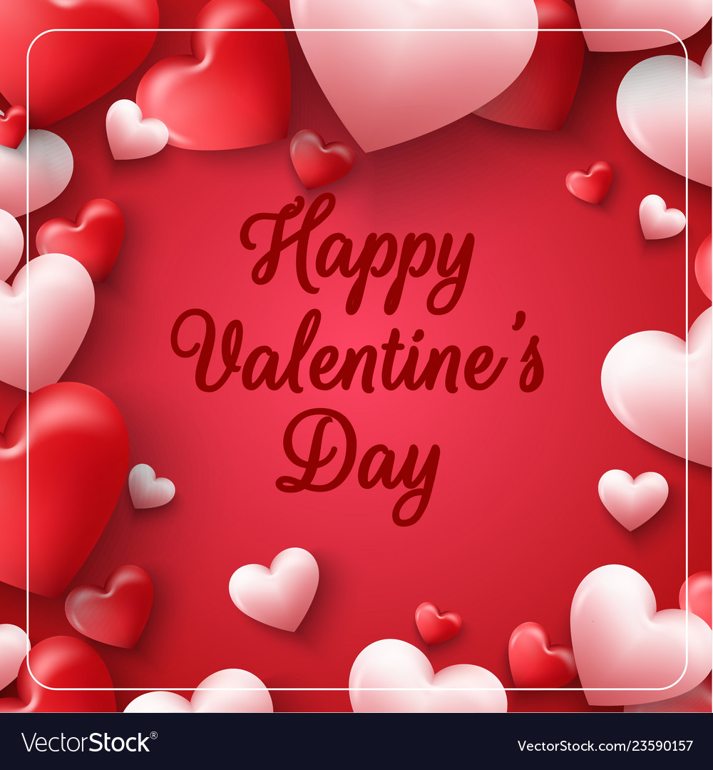 Valentines day on red background Royalty Free Vector Image