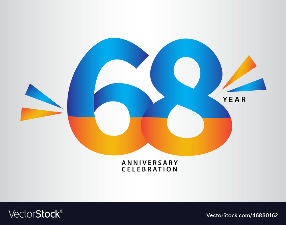 68 year anniversary celebration logotype Vector Image