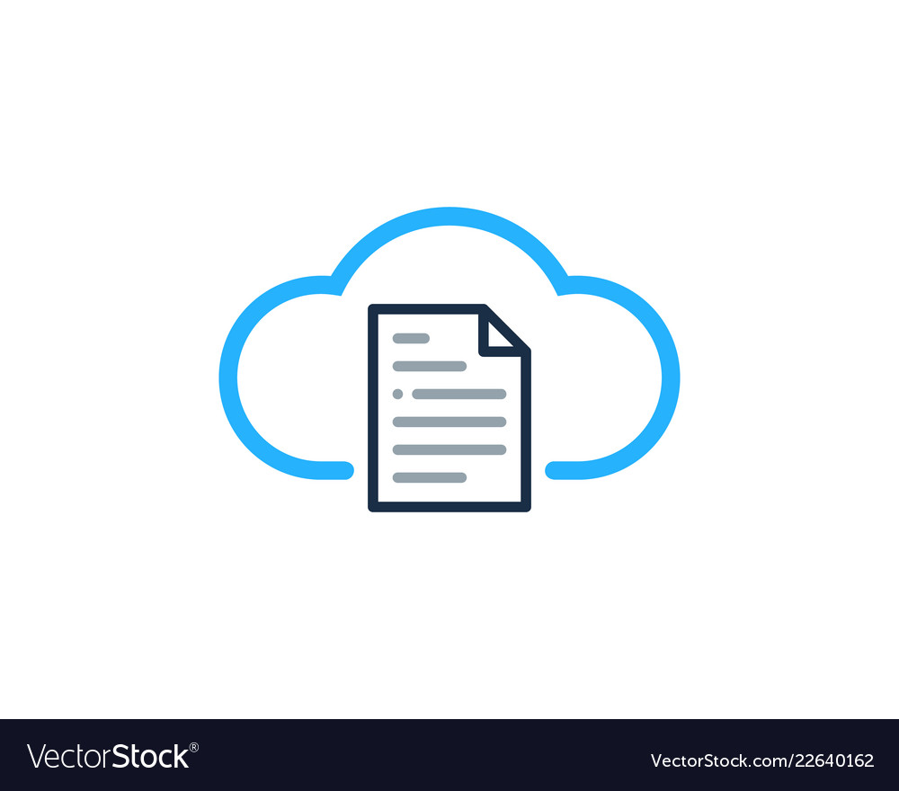 Cloud document logo icon design