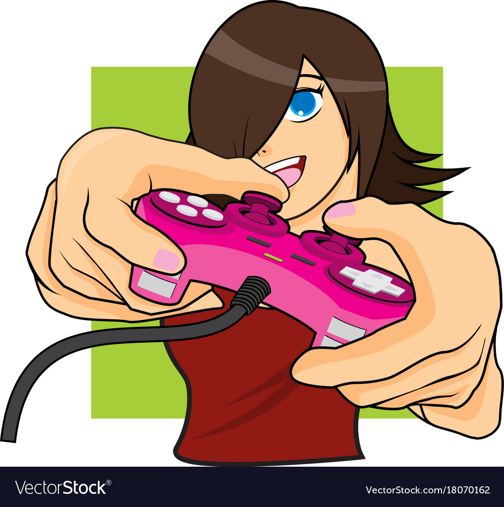 Young girl playing online video game vector illustration pro download  7023247 Vector Art at Vecteezy