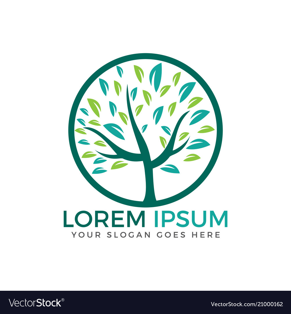 Green tree logo design Royalty Free Vector Image