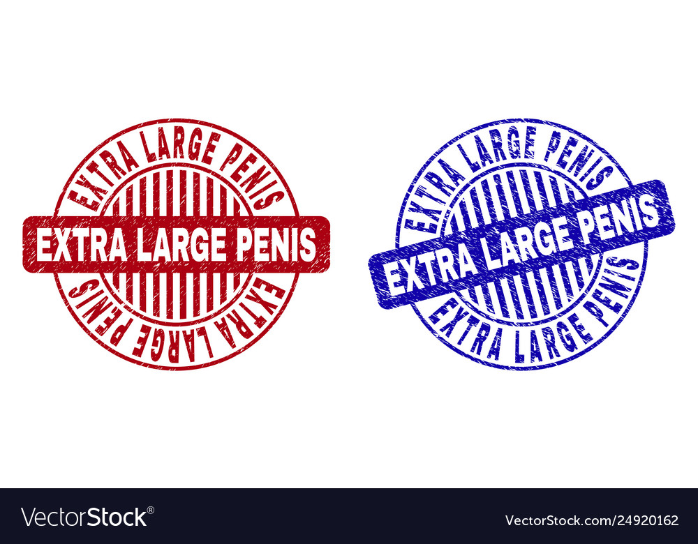 Grunge extra large penis scratched round stamp