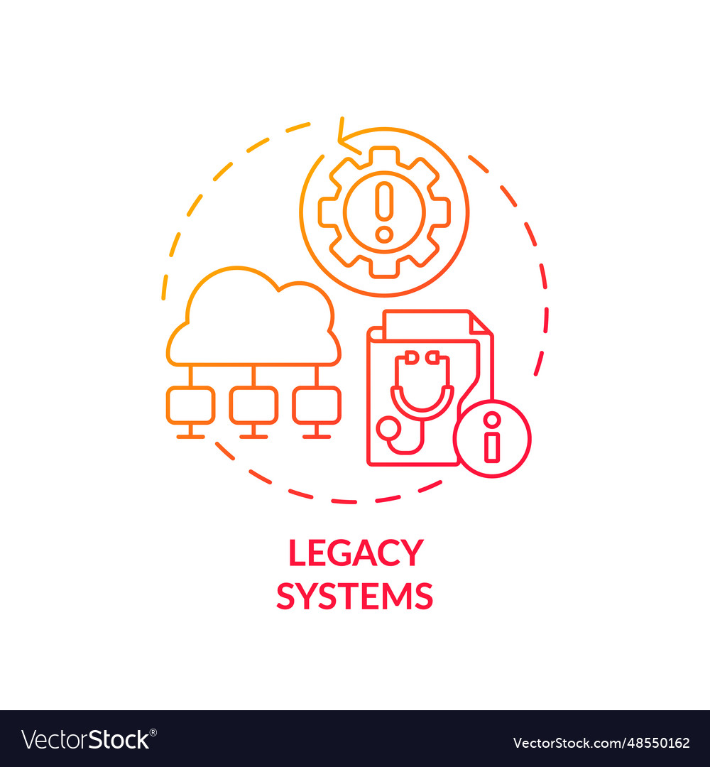 Red linear gradient icon legacy systems concept Vector Image