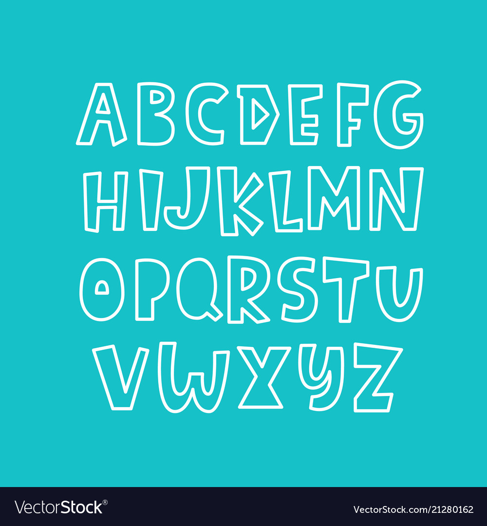 Trendy alphabet abc hand lettering vector image Trendy alphabet abc hand lettering