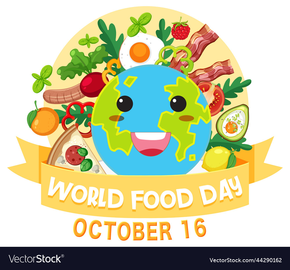 World food day text design Royalty Free Vector Image