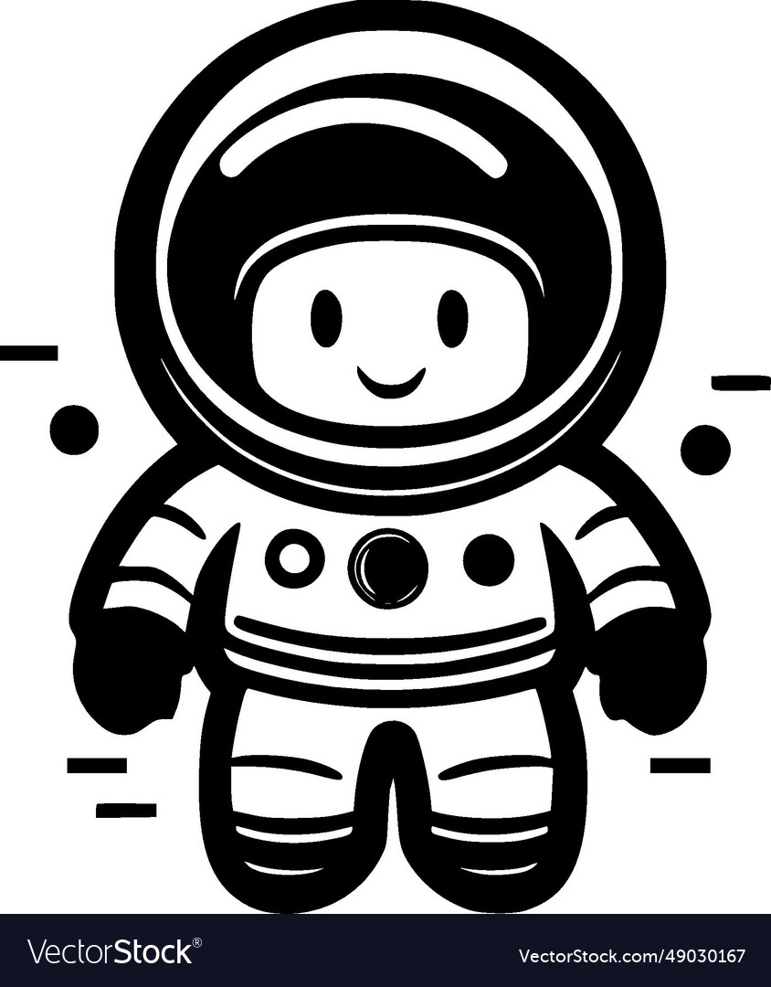 Astronaut - black and white Royalty Free Vector Image