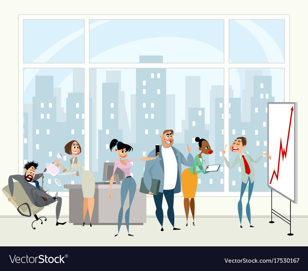 Funny characters in office Royalty Free Vector Image Funny characters in office Royalty Free Vector Image