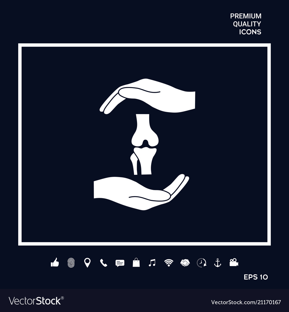 Hands holding knee-joint - protection symbol Vector Image