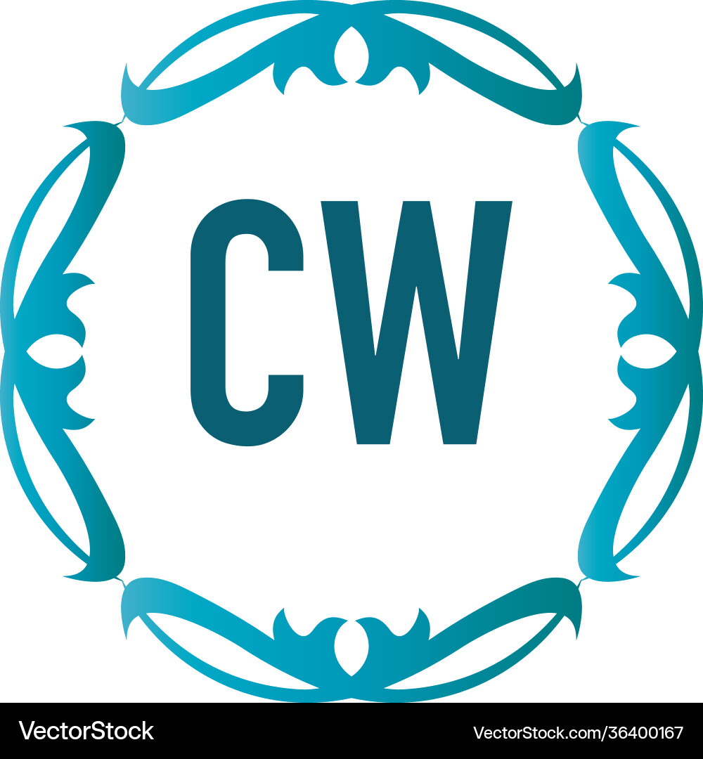 Initial letter elegance cw logo design template Vector Image