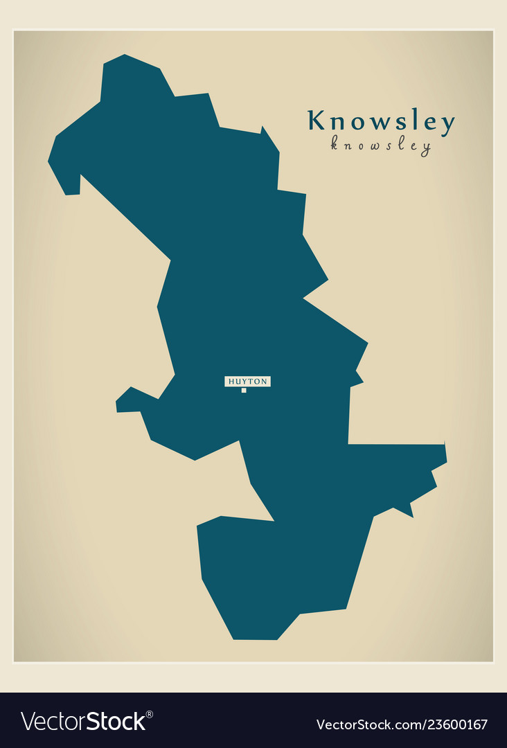 Modern map - knowsley district of merseyside uk Vector Image