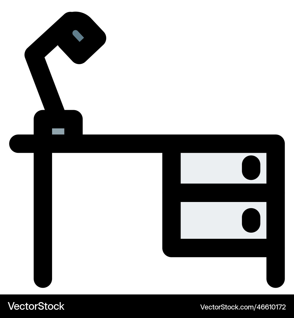 Compact size study table with desk-lamp Royalty Free Vector