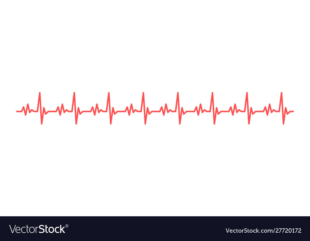 Heart Rhythm Cardiogram Isolated On White Vector Image