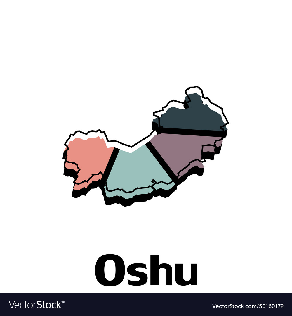 Map of oshu city - japan and infographic Vector Image