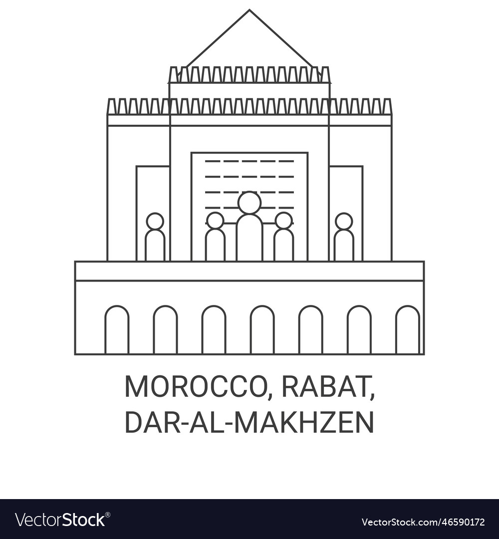 Morocco rabat daralmakhzen travel landmark Vector Image