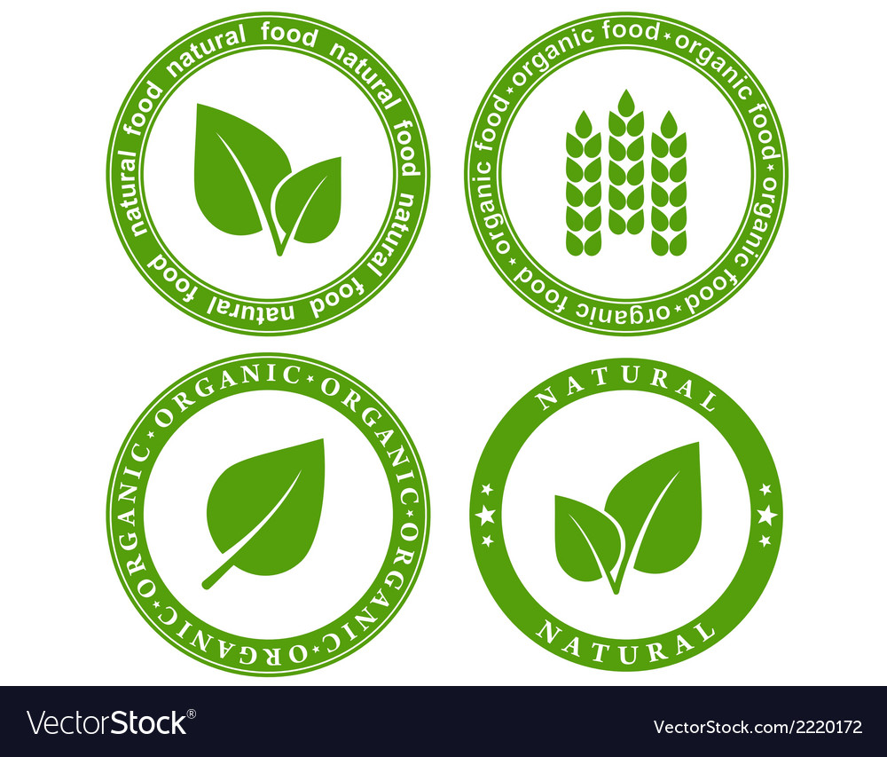 Natural food seal Royalty Free Vector Image - VectorStock