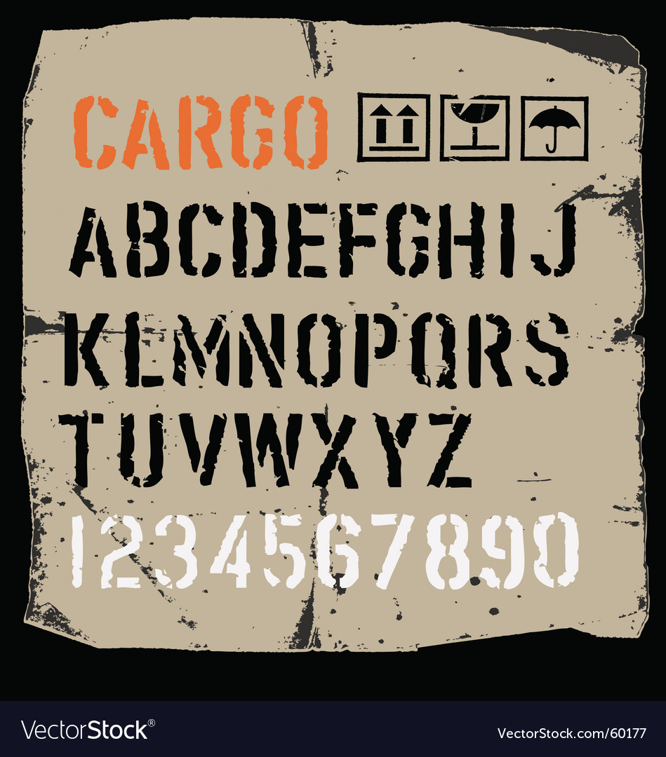 Cargo Font Royalty Free Vector Image Vectorstock