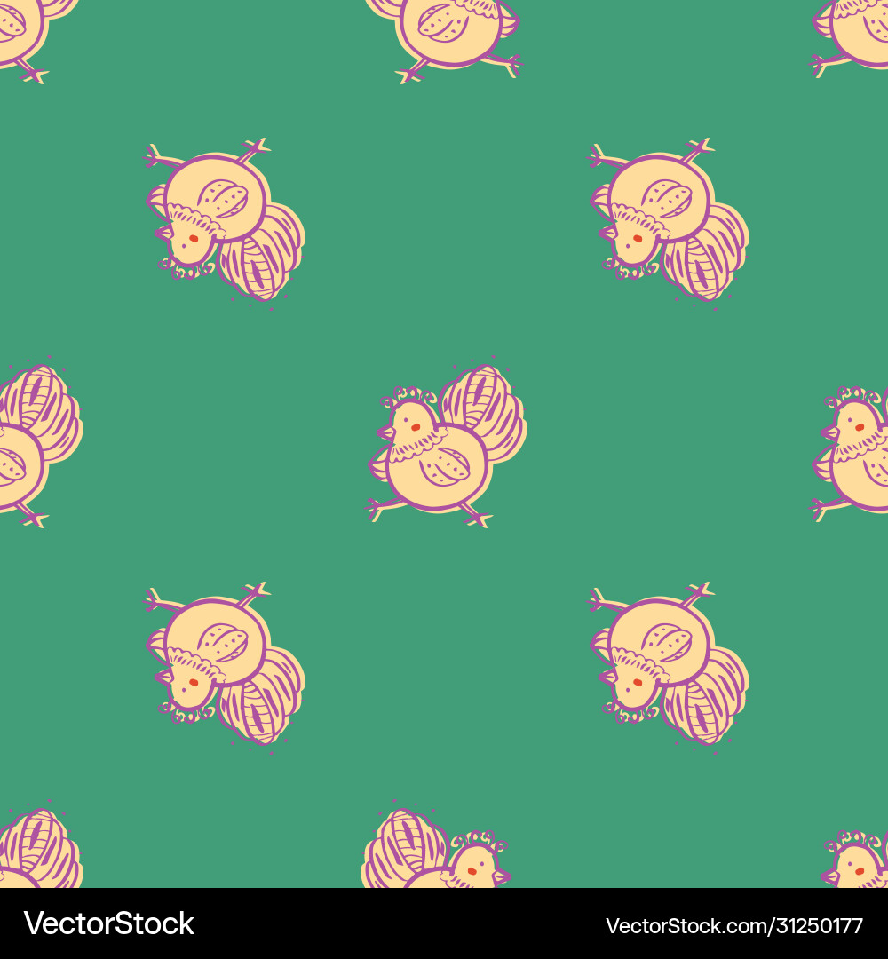 Chicken Repeat Pattern Chicken folklore print seamless repeat pattern Vector Image