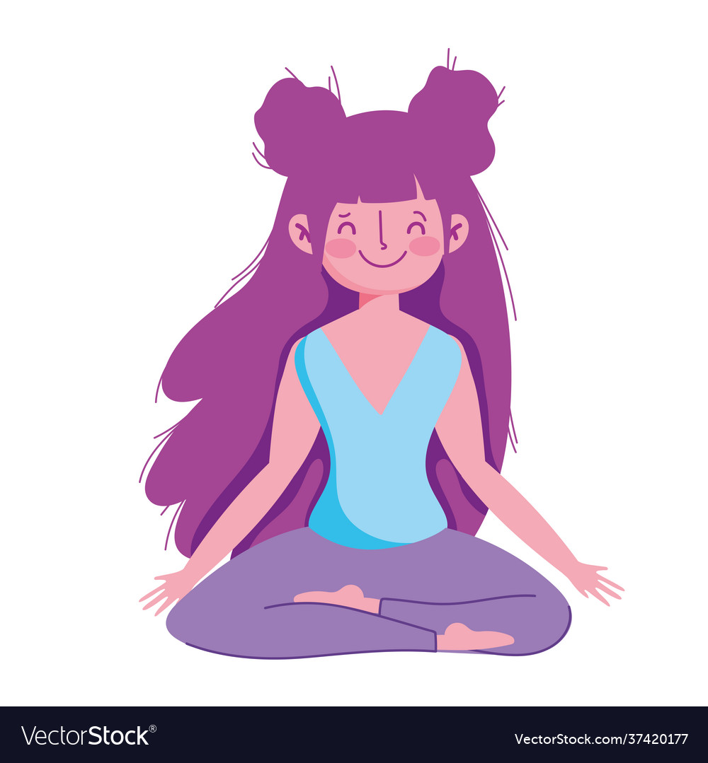 Girl making yoga Royalty Free Vector Image - VectorStock