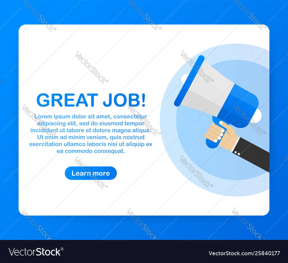 Megaphone Hand Business Concept With Text Great Vector Image