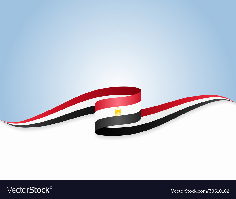 Egyptian flag wavy abstract background Royalty Free Vector