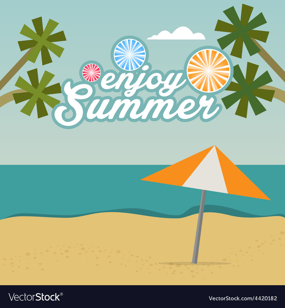 Enjoy Summer Background With Text Royalty Free Vector Image