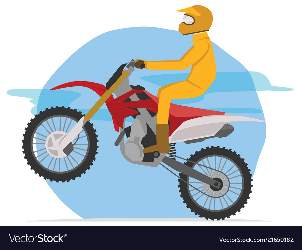 Motocross racer ready for jump Royalty Free Vector Image