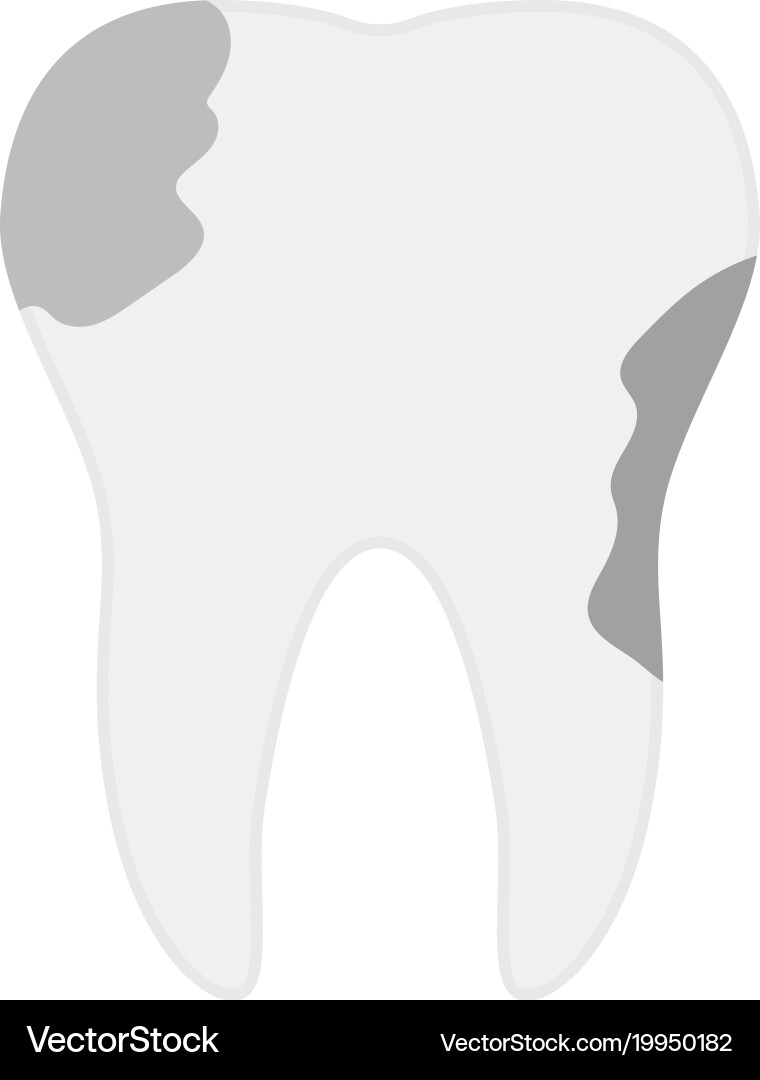 Tooth caries icon flat style Royalty Free Vector Image