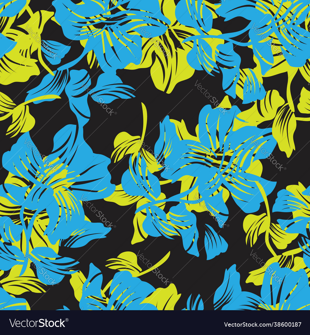 Blue Floral Seamless Pattern Background Royalty Free Vector 1676