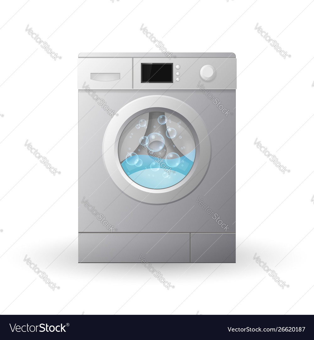 Closed washing machine isolated on white Vector Image