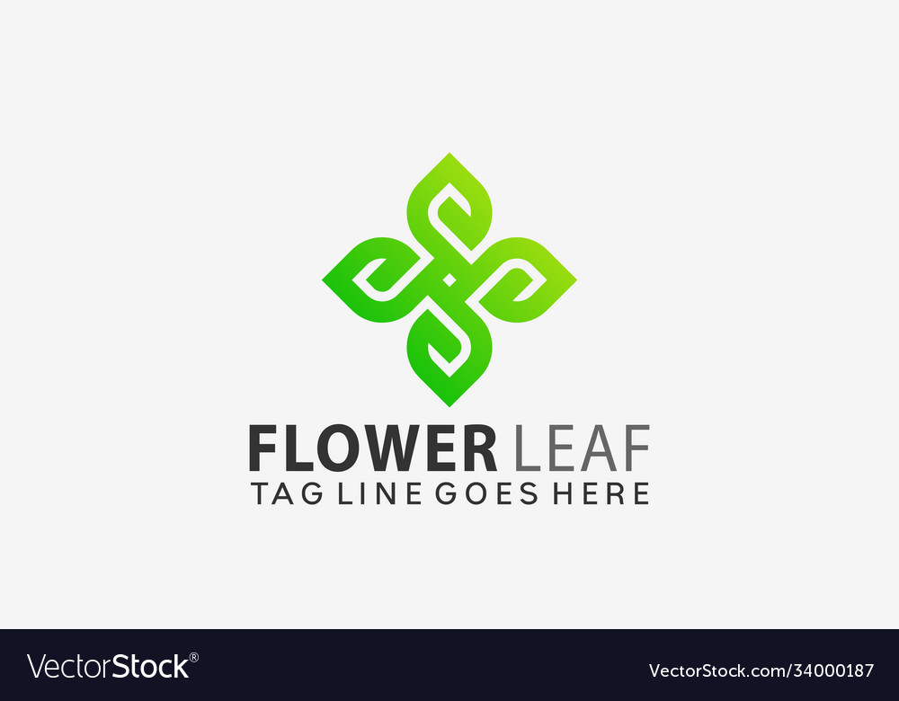 Flower leaf creative logo design Royalty Free Vector Image