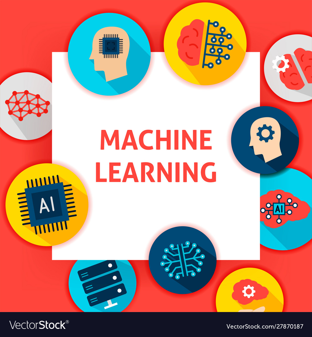 Machine learning template Royalty Free Vector Image