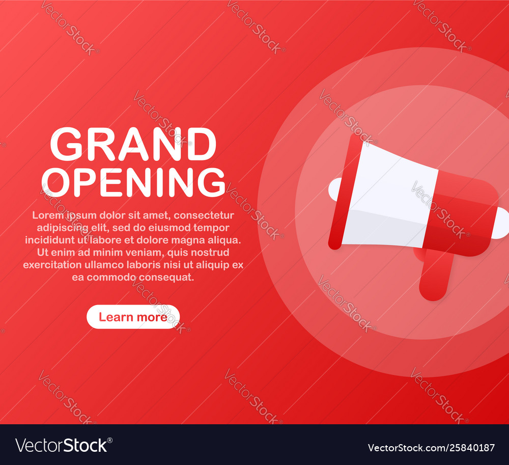 Megaphone hand business concept with text grand