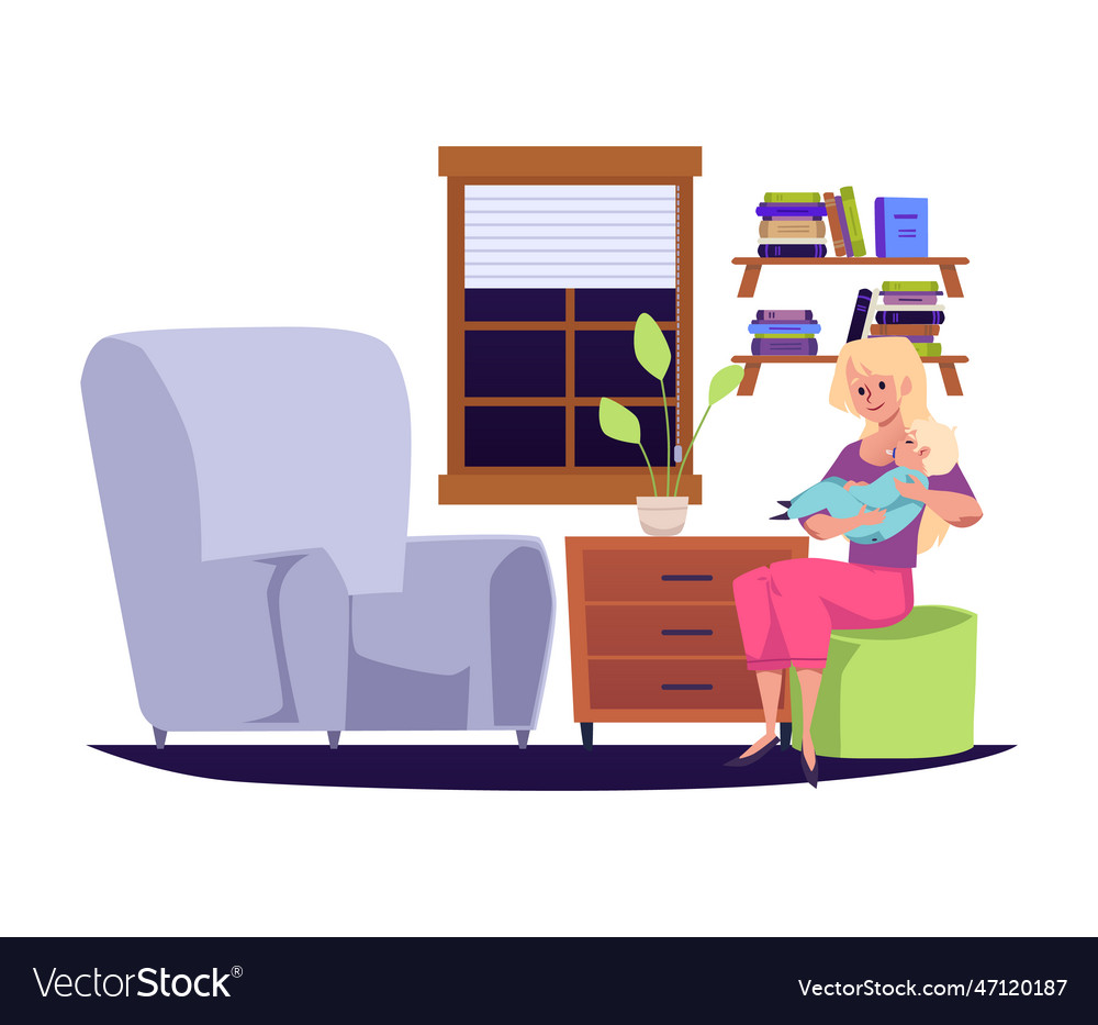 Mother rocking baby child sleeping on hands Vector Image