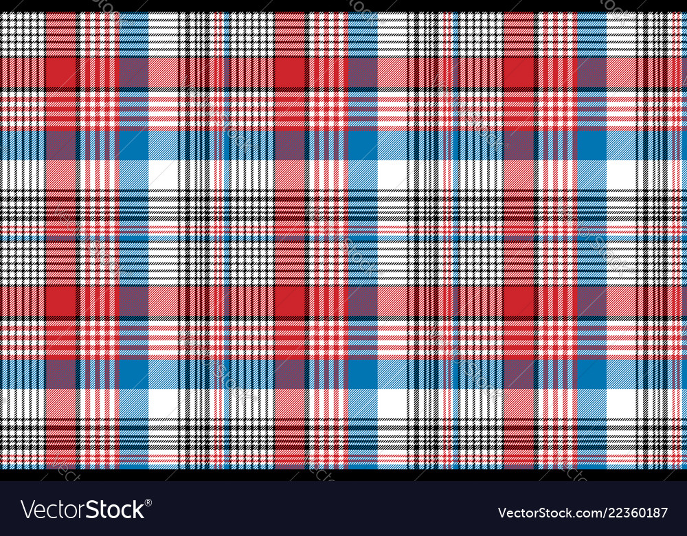 Red Blue Fabric Texture Check Plaid Seamless Vector Image 8690