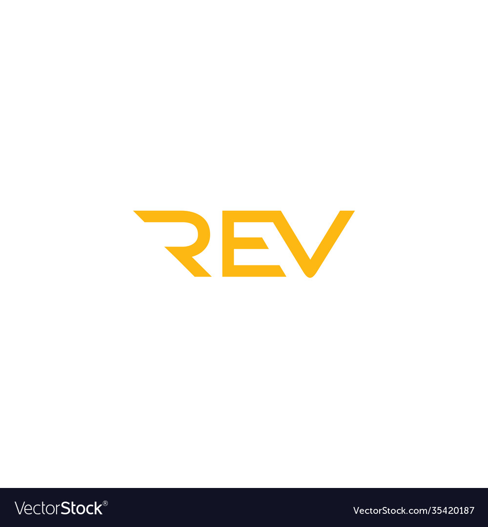 Rev logo simple and modern design Royalty Free Vector Image