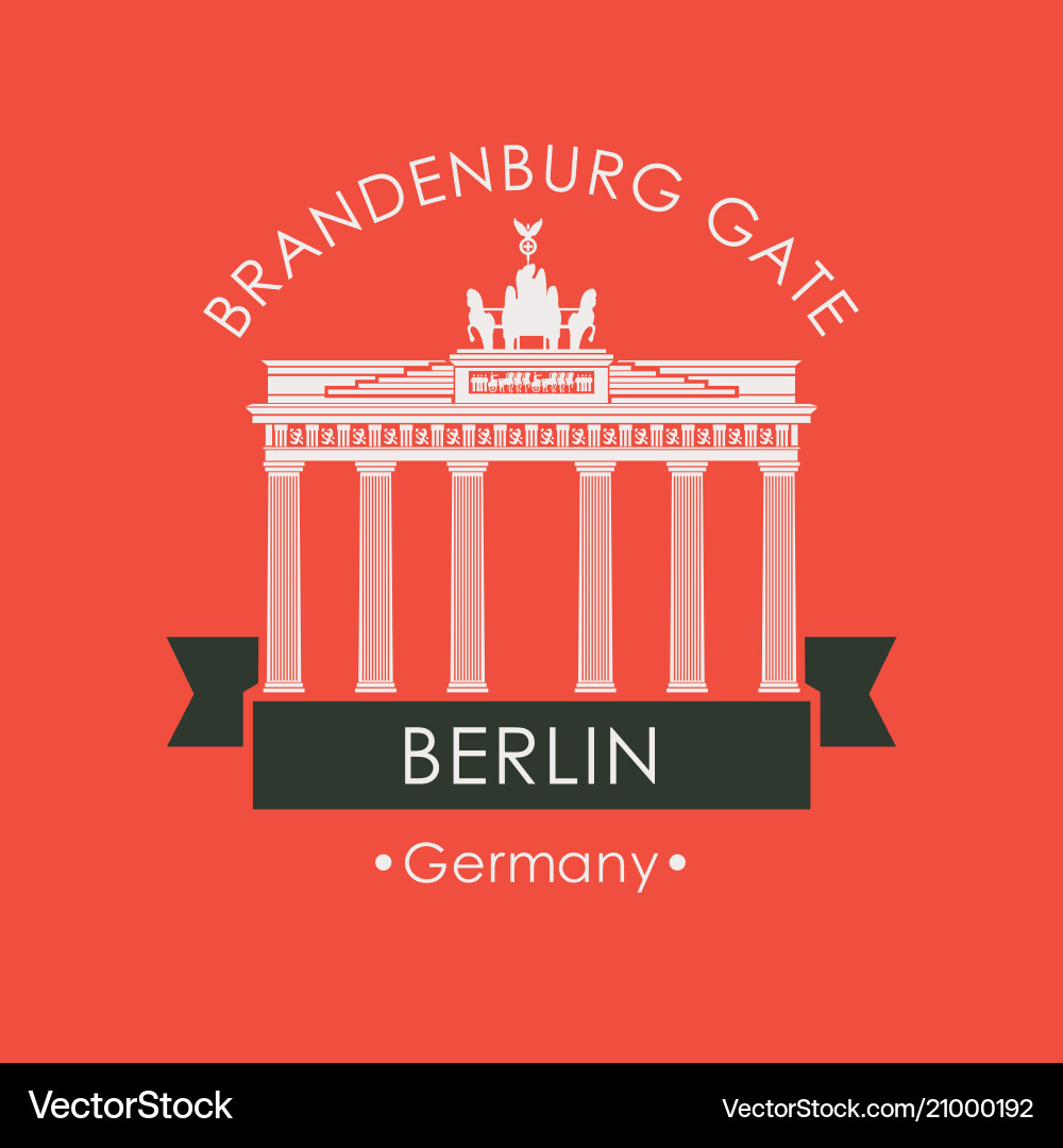 Banner With Brandenburg Gate In Berlin Royalty Free Vector